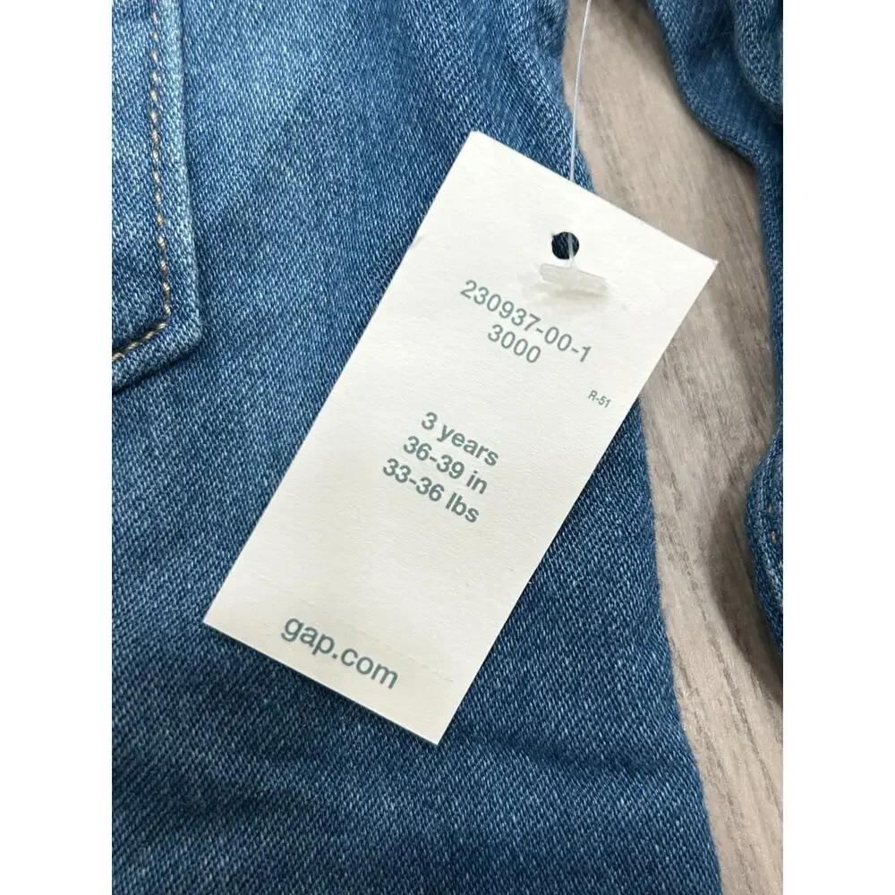 NWT Baby Gap Boys Blue Chambray Long Sleeve Western Button Up Shirt Size 3 Years